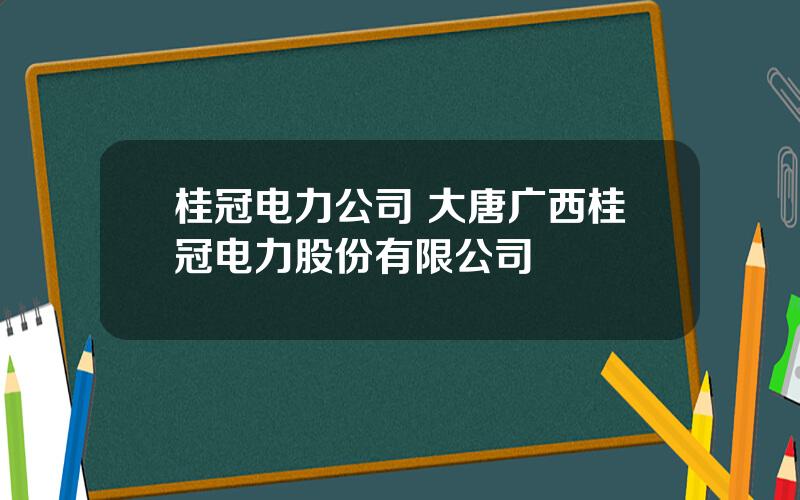 桂冠电力公司 大唐广西桂冠电力股份有限公司